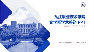 Templat PPT untuk pertahanan tesis di Sekolah Kejuruan dan Teknik Jiujiang