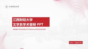 Jiangxi Finans ve Ekonomi Üniversitesi'nde akademik tez savunması için PPT şablonu