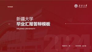 Templat PPT untuk laporan kelulusan dan pembelaan Universitas Xinjiang