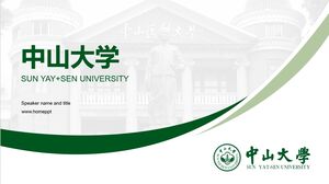 PPT-Vorlage für die Verteidigung von Abschlussarbeiten der Universität Sun Yat Sen im minimalistischen Stil