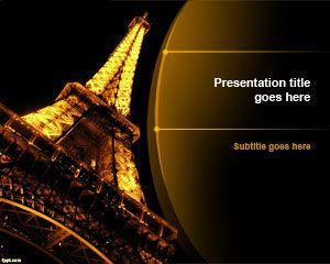 Template malam Menara Eiffel PowerPoint
