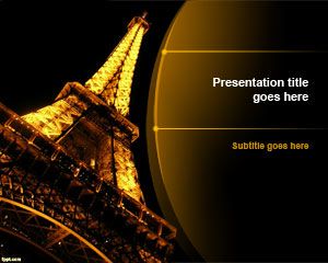 Plantilla Torre Eiffel noche PowerPoint