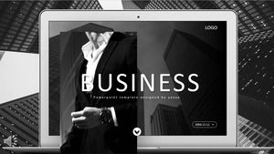 Minimalist black and white European style PPT template