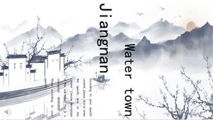 Китайский стиль Jiangnan Water Town PPT шаблон