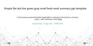 Modèle de ppt résumé de points frais simple ligne vert gris