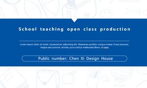 Blaue Schule des einfachen Atmosphärengeschäfts, die offene Klassenpraktische courseware ppt Schablone unterrichtet