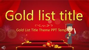Gold List Title Xie Shi Ban Festive PPT Template