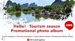 Modelo de PPT de álbum de fotos de promoção de viagens