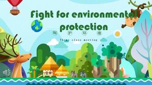 Modèle PPT de réunion de classe de thème environnemental