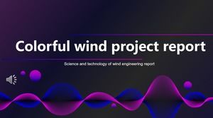 Kolorowy raport projektu inżynierii wiatrowej szablon PPT