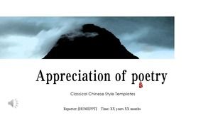 Chinesischen Stil Poesie Wertschätzung PPT-Vorlage