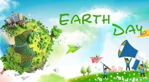 Kleine frische World Earth Day PPT-Vorlage
