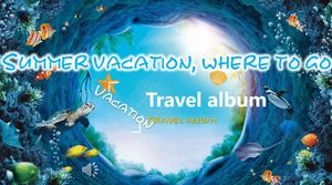 Summer vacation travel travel photo album PPT template