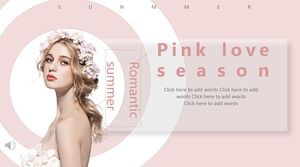 Pink small fresh PPT template