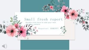 Small fresh report report PPT template
