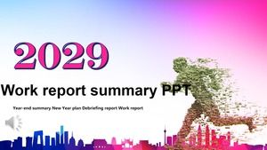 Colorful fashion work report summary PPT template