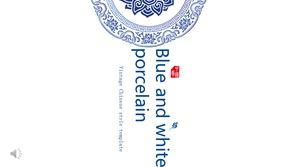 Plantilla PPT de porcelana azul y blanca de estilo chino