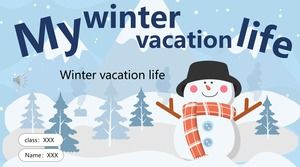 Small fresh wind my winter holiday life PPT template