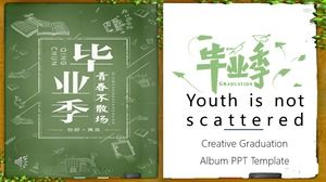 Youth graduation season photo album PPT template