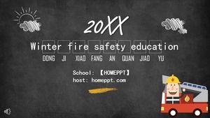 Hand-painted wind fire safety education theme class meeting PPT template