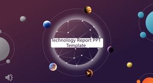 Colorful technology wind work summary report PPT template