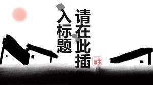 Kreative chinesische dynamische Tuschemalerei PPT-Vorlage