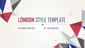 Stitching triangle retro color PPT template