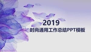 Plantilla PPT de informe de trabajo de fin de año de textura púrpura