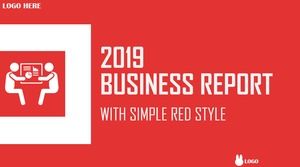 シンプルな赤いビジネスレポートPPTテンプレート