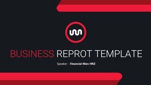 黒赤シンプルな雰囲気ビジネスレポートPPTテンプレート