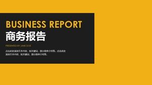 Templat PPT laporan bisnis pencocokan warna hitam dan kuning