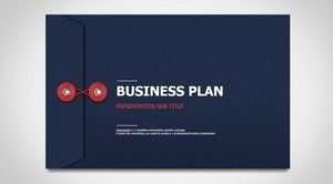Синий и белый творческий бумажный пакет бизнес шаблон PPT