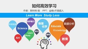 Notas de leitura PPT azuis "Como aprender efetivamente"