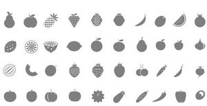 Vaisselle grise fruits boisson vaisselle PPT petite icône