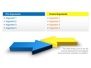 Blue and yellow opposition conflict stereo arrow PPT material