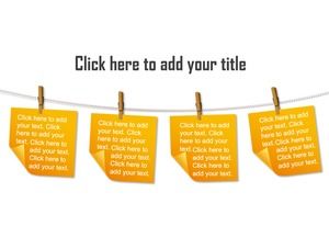 Yellow clip drying note effect PPT text box