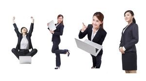 Transparent background business female PPT picture material