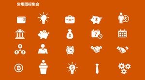 Warna 94 ikon keuangan PPT terkait keuangan kecil