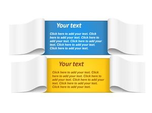 Boîte de texte en papier stéréo créatif bleu et jaune, matériau PPT