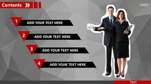 Red gray atmosphere business style PPT catalog template