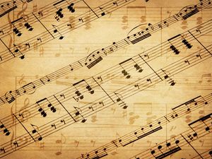 Brown music symbol sheet music PPT background picture
