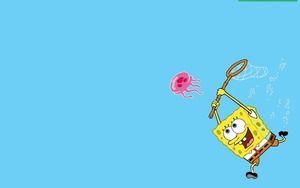 カラフルなかわいいspongebob PPT背景画像