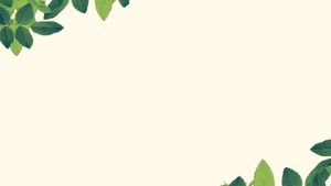 Fresh green leaf flower border PPT background