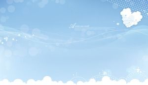 Elegant blue sky and white clouds PPT background picture