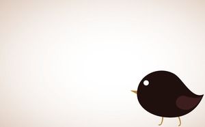 茶色のかわいい漫画鳥PPT背景画像
