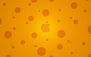 Portakallı Apple Şirketi Logo PPT Arkaplan Resmi