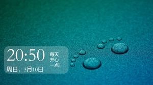 Blue water drops frosted background PPT picture