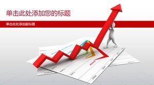 Red work report arrow goes up PPT cover picture