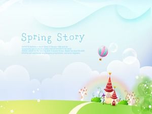 Green Spring Story PPT Background Picture
