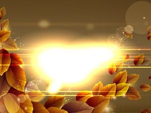 Golden beautiful glare leaves PPT background picture